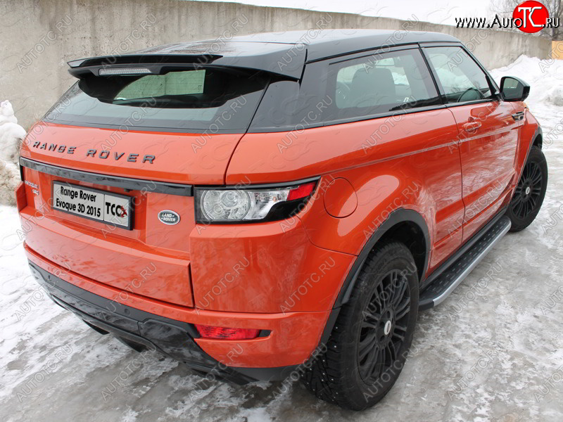 21 349 р. Пороги алюминиевые с пластиковой накладкой, ТСС Тюнинг  Land Rover Range Rover Evoque  1 L538 (2015-2018) рестайлинг 3 дв. (карбон серебро )  с доставкой в г. Набережные‑Челны