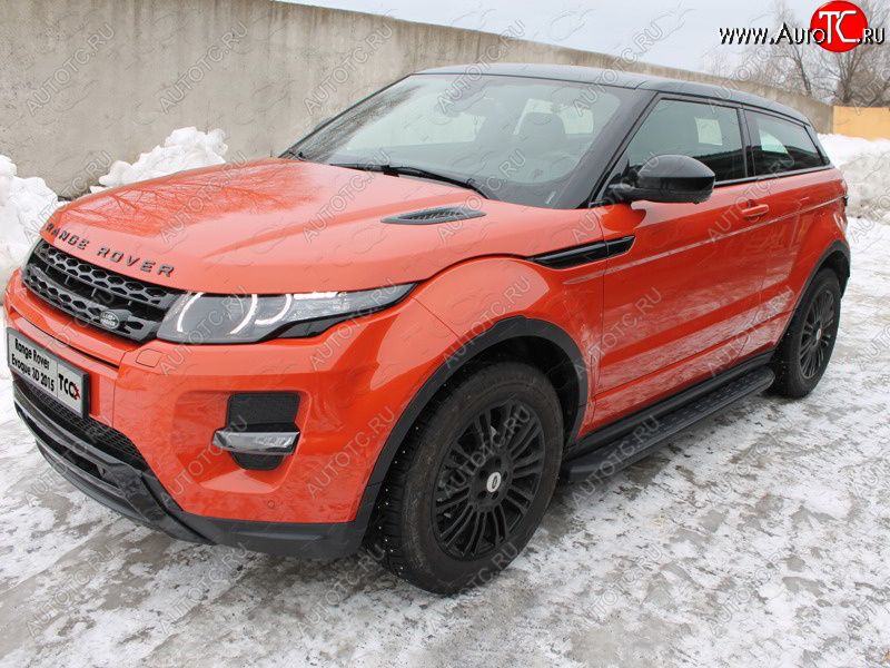 21 349 р. Пороги алюминиевые с пластиковой накладкой ТСС Тюнинг  Land Rover Range Rover Evoque  1 L538 (2015-2018) рестайлинг 5 дв. (карбон черные)  с доставкой в г. Набережные‑Челны