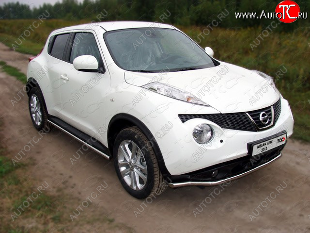 10 949 р. Защита переднего бампера нижняя d42,4 мм ТСС Тюнинг Nissan Juke 1 YF15 дорестайлинг (2010-2014) (нержавейка)  с доставкой в г. Набережные‑Челны