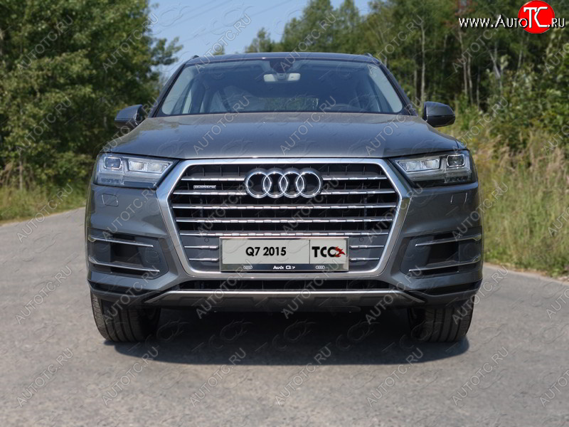 6 449 р. Рамка гос. номера ТСС Тюнинг  Audi Q7  4M (2015-2020) дорестайлинг (нержавейка)  с доставкой в г. Набережные‑Челны