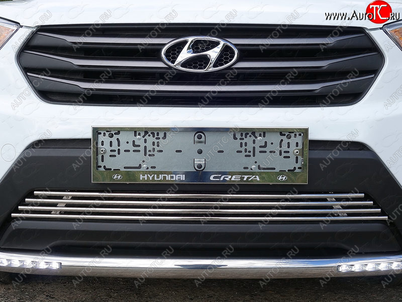 6 249 р. Рамка гос. номера ТСС Тюнинг  Hyundai Creta  GS (2015-2019) дорестайлинг (нержавейка)  с доставкой в г. Набережные‑Челны