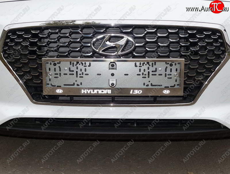 6 249 р. Рамка гос. номера ТСС Тюнинг  Hyundai I30  3 PD (2017-2020) универсал (нержавейка)  с доставкой в г. Набережные‑Челны