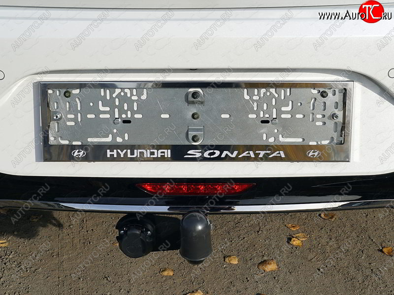 6 449 р. Рамка гос. номера ТСС Тюнинг Hyundai Sonata DN8 (2019-2022) (нержавейка)  с доставкой в г. Набережные‑Челны