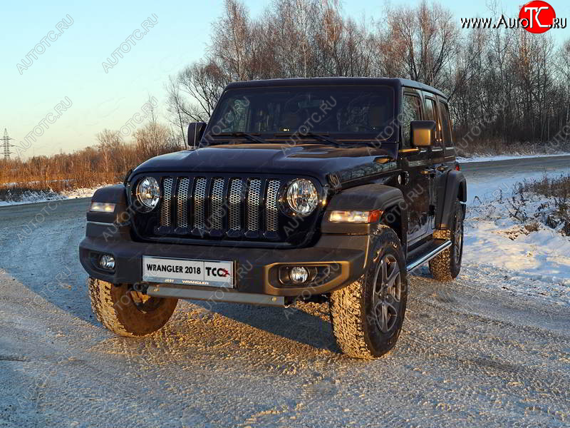 6 449 р. Рамка гос. номера (5 дв.) ТСС Тюнинг  Jeep Wrangler  JL (2018-2024) (нержавейка)  с доставкой в г. Набережные‑Челны