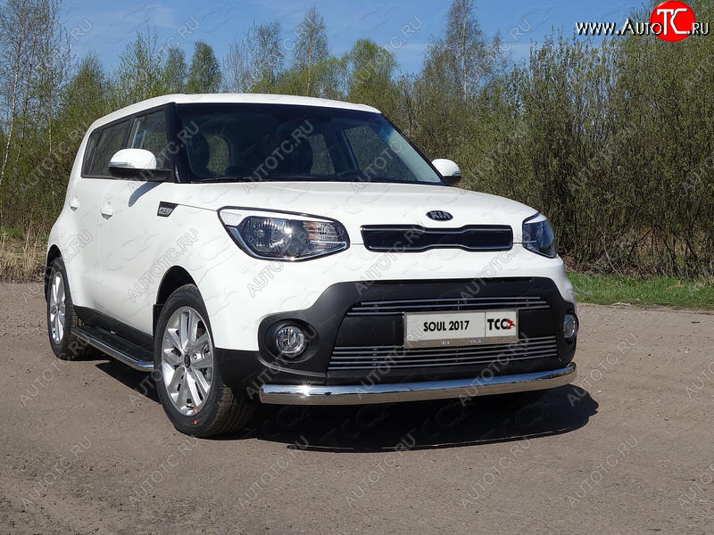 6 199 р. Рамка гос. номера ТСС Тюнинг KIA Soul PS рестайлинг (2017-2019) (нержавейка)  с доставкой в г. Набережные‑Челны