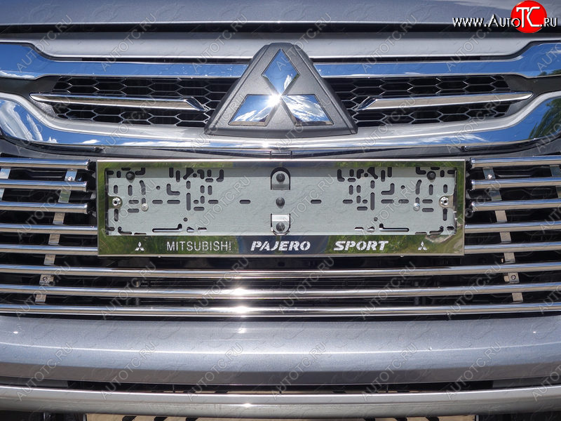 6 449 р. Рамка гос. номера ТСС Тюнинг  Mitsubishi Pajero Sport  QE (2015-2021) дорестайлинг (нержавейка)  с доставкой в г. Набережные‑Челны