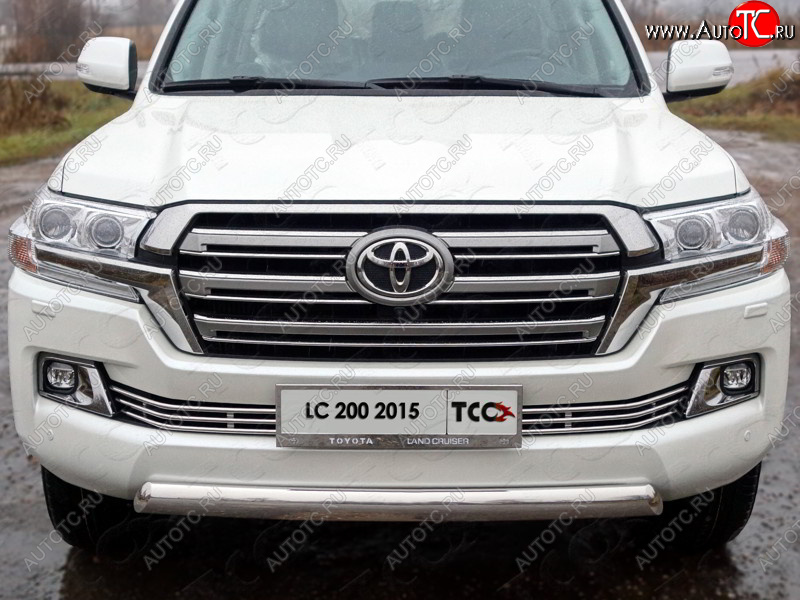 6 449 р. Рамка гос. номера ТСС Тюнинг Toyota Land Cruiser 200 2-ой рестайлинг (2015-2021) (нержавейка)  с доставкой в г. Набережные‑Челны