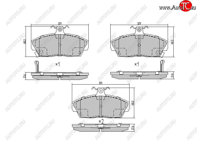 1 049 р. Колодки тормозные перед FL-FR SAT  Honda Civic  EJ,EK,EM (1995-2000) седан дорестайлинг, хэтчбэк 3 дв. дорестайлинг, седан рестайлинг, хэтчбэк 3 дв. рестайлинг  с доставкой в г. Набережные‑Челны