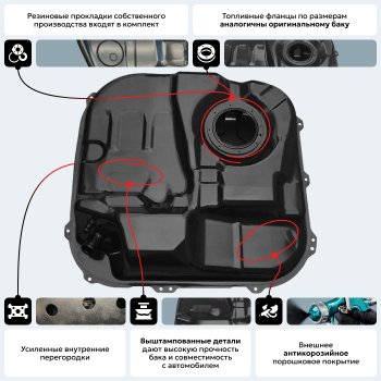 9 999 р. Топливный бак (645х690х245), (Дизель + Бензин), (антикоррозия) сталь ORKA Renault Trafic X82 дорестайлинг (2014-2019)  с доставкой в г. Набережные‑Челны. Увеличить фотографию 17