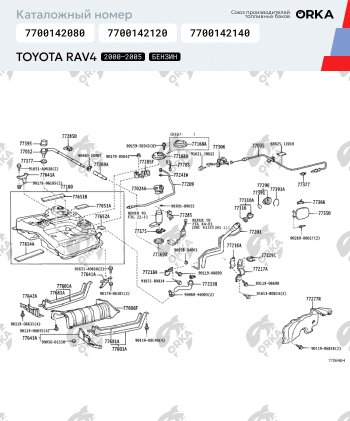 27 999 р. Топливный бак Бензин ORKA Toyota RAV4 CA20 3 дв. дорестайлинг (2000-2003) (антикоррозия)  с доставкой в г. Набережные‑Челны. Увеличить фотографию 19