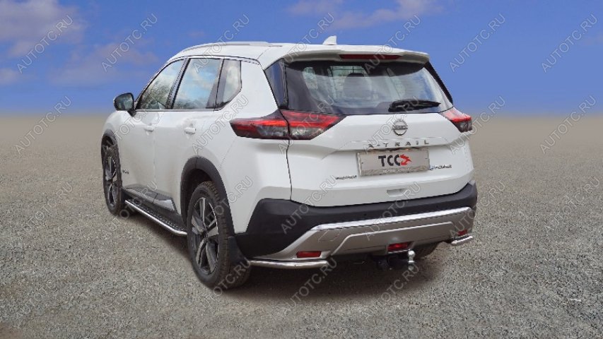 15 399 р. Защита заднего бампера (уголки) d 42,4 мм ТСС Тюнинг  Nissan X-trail  4 T33 (2021-2025) дорестайлинг (нержавейка)  с доставкой в г. Набережные‑Челны