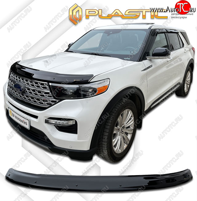 2 079 р. Дефлектор капота (рынок США) CA-Plastic  Ford Explorer  U625 (2019-2024) 5 дв. (Classic черный)  с доставкой в г. Набережные‑Челны