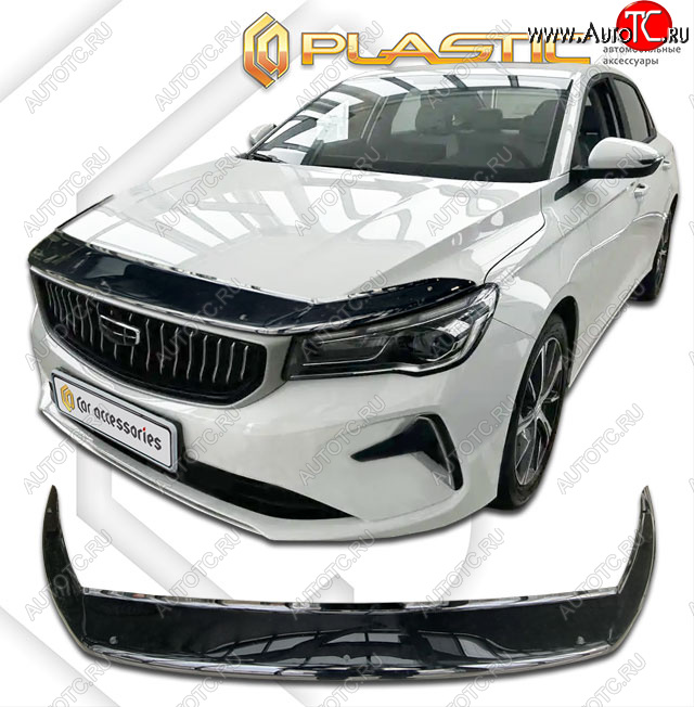 2 499 р. Дефлектор капота (exclusive) CA-Plastic  Geely Emgrand  SS11 (2021-2025) (Classic черный)  с доставкой в г. Набережные‑Челны