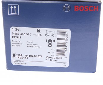 1 289 р. Колодки тормозные передние (4шт.) BOSCH Mitsubishi Colt Z30 хэтчбэк 5 дв. рестайлинг (2008-2011)  с доставкой в г. Набережные‑Челны. Увеличить фотографию 4