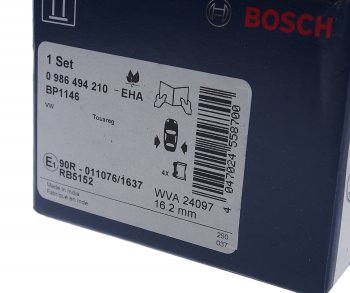 2 479 р. Колодки тормозные задние (4шт.) BOSCH Volkswagen Touareg GP рестайлинг (2006-2010)  с доставкой в г. Набережные‑Челны. Увеличить фотографию 3