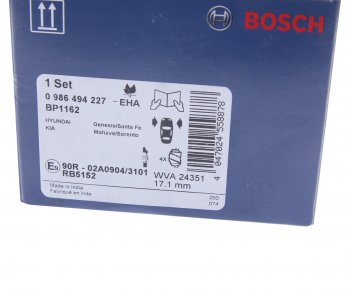 3 099 р. Колодки тормозные передние (4шт.) BOSCH  Hyundai Santa Fe  CM (2006-2012), KIA Sorento  XM (2009-2015)  с доставкой в г. Набережные‑Челны. Увеличить фотографию 4