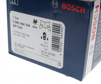 3 199 р. Колодки тормозные задние (4шт.) BOSCH  Peugeot 308  T7 (2007-2011) универсал дорестайлинг, хэтчбек 5 дв. дорестайлинг  с доставкой в г. Набережные‑Челны. Увеличить фотографию 3