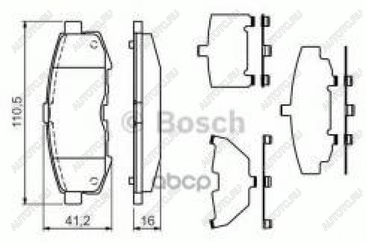 3 199 р. Колодки тормозные задние (4шт.) BOSCH Mazda MPV LW дорестайлинг (1999-2002)  с доставкой в г. Набережные‑Челны