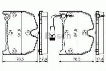 Колодки тормозные передние (4шт.) BOSCH Mercedes-Benz S class W220 (1998-2005)