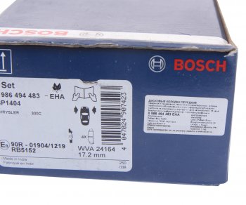 5 499 р. Колодки тормозные передние (4шт.) BOSCH Chrysler 300C LX седан (2004-2011)  с доставкой в г. Набережные‑Челны. Увеличить фотографию 4