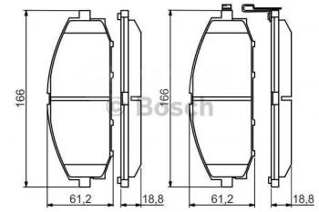 Колодки тормозные передние (4шт.) BOSCH Hyundai Sonata YF (2009-2014)