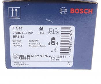 1 449 р. Колодки тормозные задние (4шт.) BOSCH Volkswagen Bora (1998-2005)  с доставкой в г. Набережные‑Челны. Увеличить фотографию 4