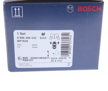 2 899 р. Колодки тормозные передние (4шт.) BOSCH Audi A6 C7 дорестайлинг, седан (2010-2014)  с доставкой в г. Набережные‑Челны. Увеличить фотографию 4