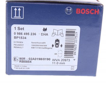 829 р. Колодки тормозные задние (4шт.) BOSCH Peugeot 206 хэтчбэк 5 дв. 2AC рестайлинг (2003-2009)  с доставкой в г. Набережные‑Челны. Увеличить фотографию 3