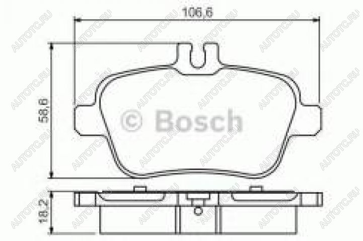 2 299 р. Колодки тормозные задние (4шт.) BOSCH Mercedes-Benz A class W176 дорестайлинг, хэтчбэк 5 дв. (2012-2015)  с доставкой в г. Набережные‑Челны