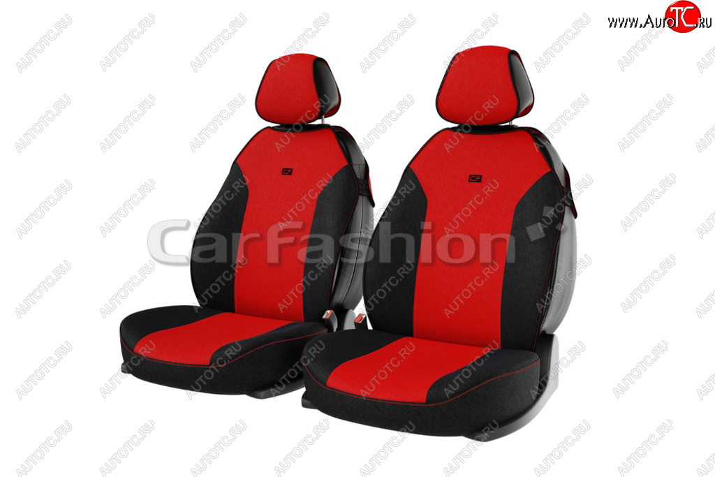 1 239 р. Универсальные чехлы сидений (майка, 4 предм., полиэстер) Bingo Front CARFASHION Seat Ibiza KJ хэтчбэк 5 дв. дорестайлинг (2017-2021) (черно-красный)  с доставкой в г. Набережные‑Челны