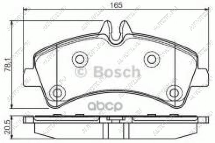 3 099 р. Колодки тормозные задние (4шт.) BOSCH Mercedes-Benz Sprinter W906 рестайлинг (2014-2018)  с доставкой в г. Набережные‑Челны