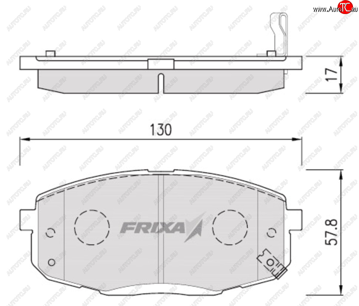 869 р. Колодки тормозные передние (4шт.) HANKOOK FRIXA KIA Ceed 1 ED дорестайлинг, хэтчбэк 5 дв. (2006-2010)  с доставкой в г. Набережные‑Челны