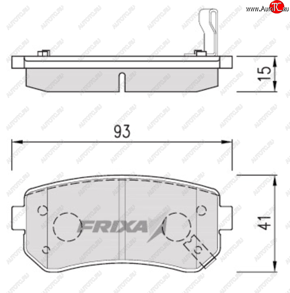 879 р. Колодки тормозные задние (4шт.) HANKOOK FRIXA KIA Ceed 2 JD дорестайлинг, хэтчбэк (2012-2015)  с доставкой в г. Набережные‑Челны