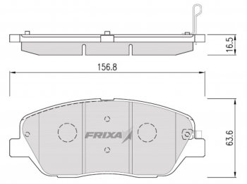 1 169 р. Колодки тормозные передние (4шт.) HANKOOK FRIXA  KIA Mohave ( HM,  HM2) (2008-2022) дорестайлинг, рестайлинг  с доставкой в г. Набережные‑Челны. Увеличить фотографию 1