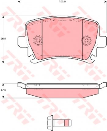 Колодки тормозные передние (4шт.) TRW Audi A6 C6 дорестайлинг, седан (2004-2008)