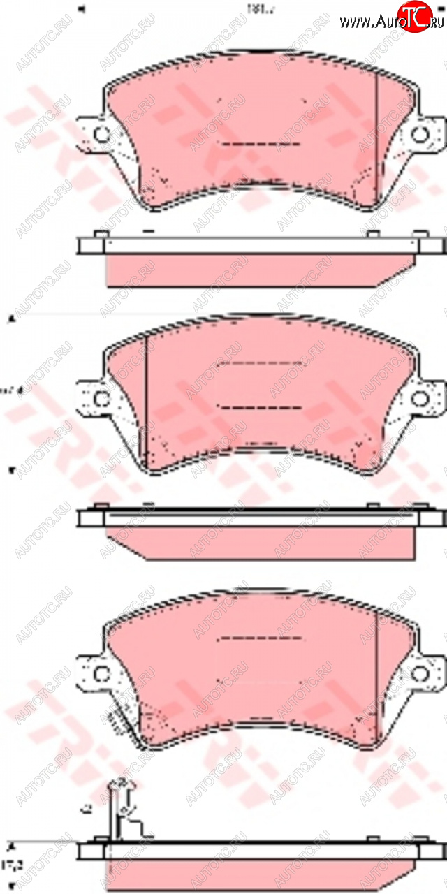 3 599 р. Колодки тормозные передние (4шт.) TRW Toyota Corolla E120 универсал дорестайлинг (2000-2004)  с доставкой в г. Набережные‑Челны