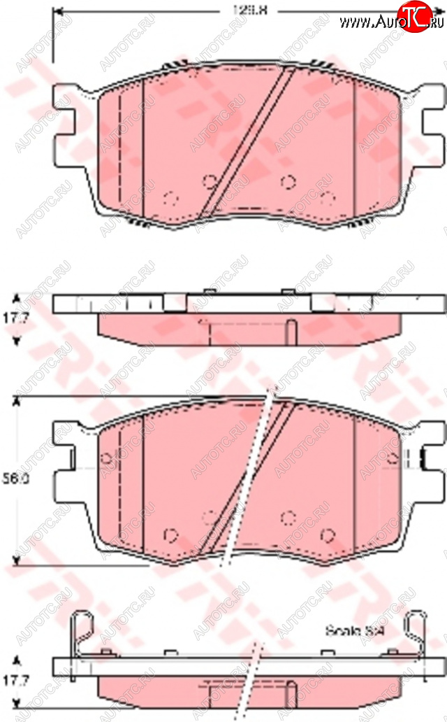 3 989 р. Колодки тормозные передние (4шт.) TRW KIA Rio 2 JB дорестайлинг седан (2005-2009)  с доставкой в г. Набережные‑Челны