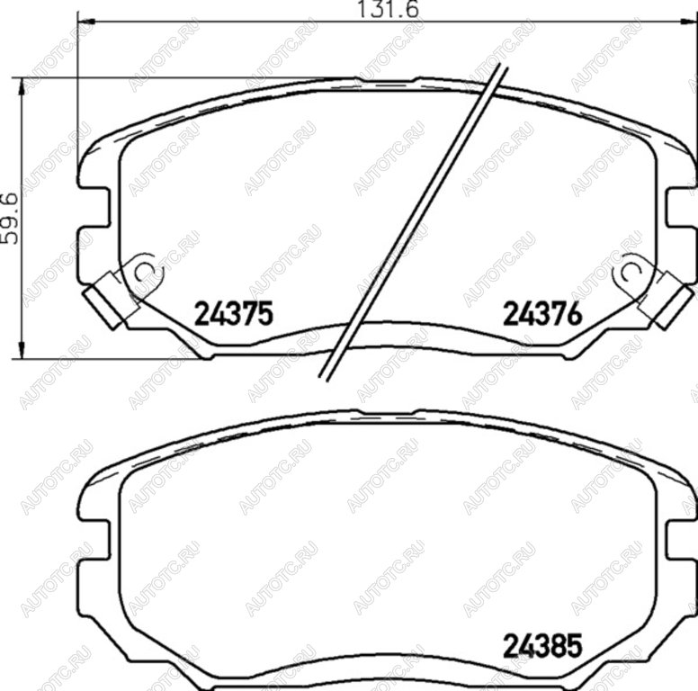 1 199 р. Колодки тормозные передние (4шт.) MINTEX Hyundai Sonata NF дорестайлинг (2004-2008)  с доставкой в г. Набережные‑Челны