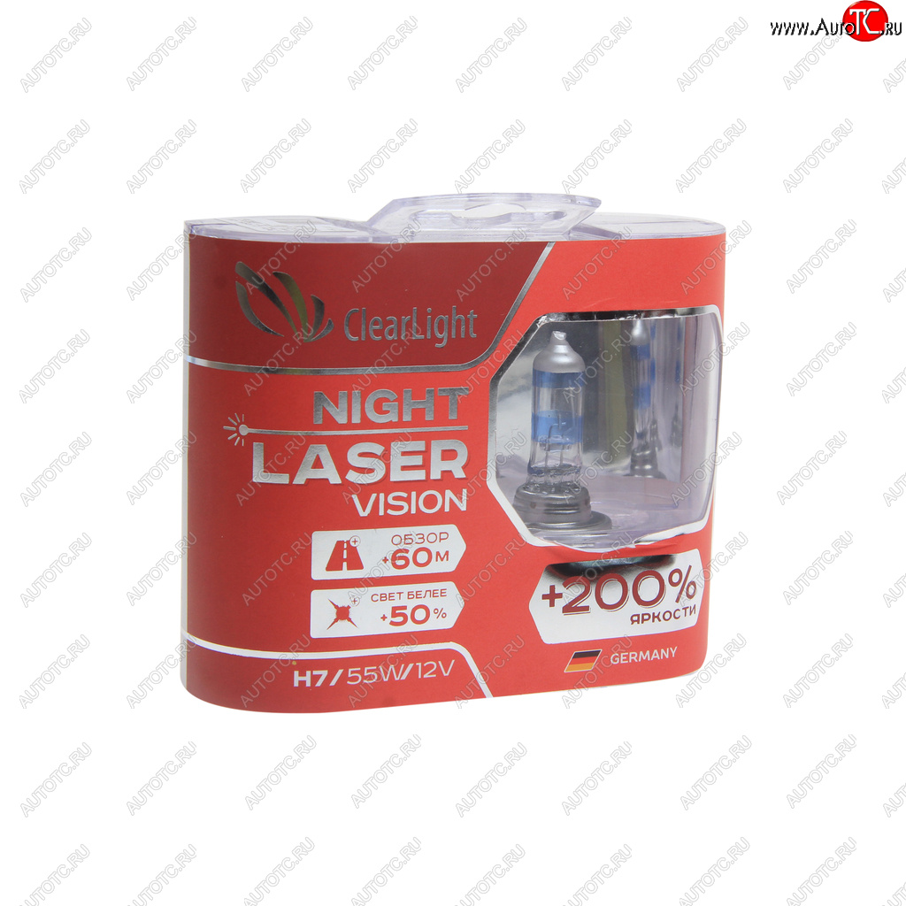 1 059 р. Лампа 12V H7 55W +200% (2шт.) Night Laser Vision CLEARLIGHT Ford Fiesta 4 хэтчбэк 5 дв. дорестайлинг (1995-1999)  с доставкой в г. Набережные‑Челны