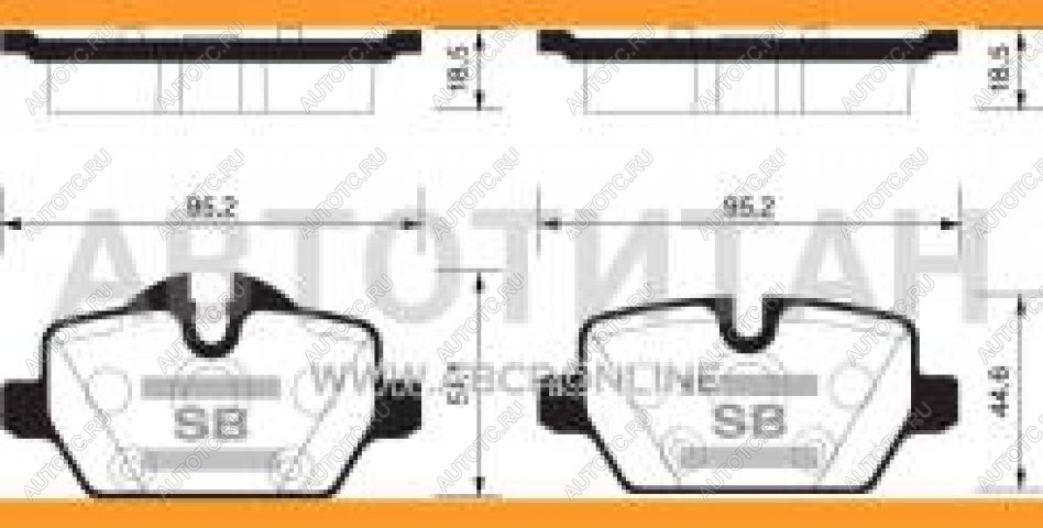 1 699 р. Колодки тормозные задние (4шт.) SANGSIN BMW 3 серия E90 седан дорестайлинг (2004-2008)  с доставкой в г. Набережные‑Челны