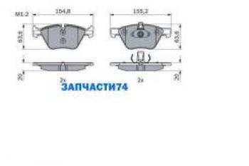 Колодки тормозные передние (4шт.) BOSCH BMW 3 серия E90 седан дорестайлинг (2004-2008)