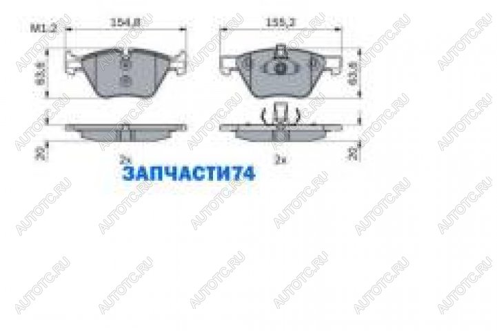 1 999 р. Колодки тормозные передние (4шт.) BOSCH BMW 3 серия E90 седан дорестайлинг (2004-2008)  с доставкой в г. Набережные‑Челны