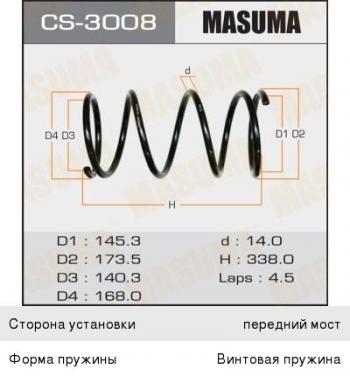 Пружина передней подвески MASUMA CITROEN C3 FC/FN хэтчбэк (2002-2009)