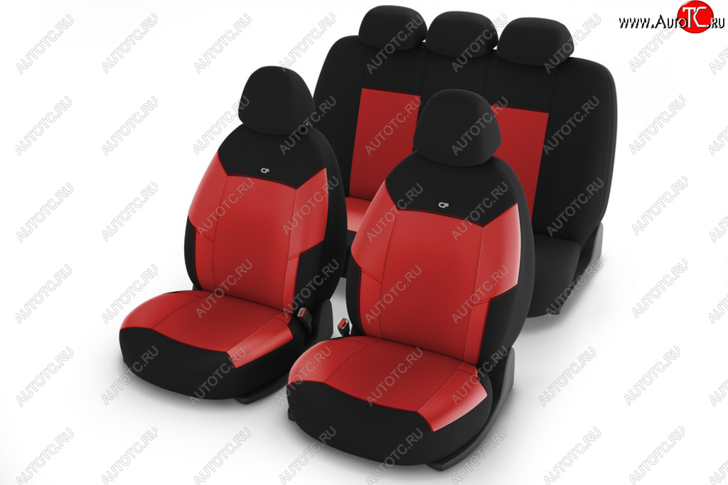 2 299 р. Универсальные чехлы сидений (майка, 11 предм., полиэстер) Corsar CARFASHION Seat Cordoba Mk2,6L седан (2002-2010) (черно-красные)  с доставкой в г. Набережные‑Челны