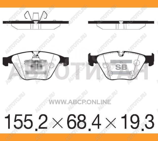 2 999 р. Колодки тормозные передние (4шт.) SANGSIN BMW 3 серия E90 седан дорестайлинг (2004-2008)  с доставкой в г. Набережные‑Челны