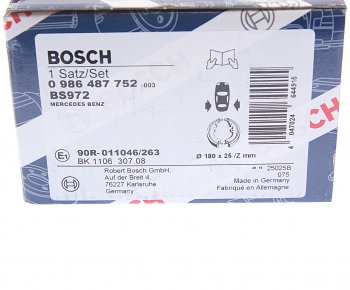 3 279 р. Колодки тормозные задние барабанные (4шт.) BOSCH Mercedes-Benz E-Class W212 рестайлинг седан (2013-2017)  с доставкой в г. Набережные‑Челны. Увеличить фотографию 5