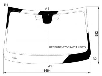 Стекло лобовое (Антенна) XYG FAW (ФАВ) Bestune B70 (Бестун) (2020-2025) лифтбэк