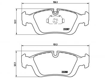 Колодки тормозные передние BREMBO BMW 3 серия E36 седан (1990-2000)