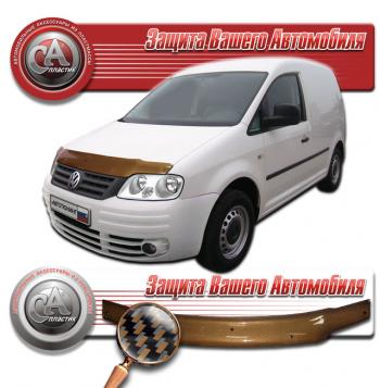 2 169 р. Дефлектор капота CA-Plastiс  Volkswagen Caddy  2K (2003-2010) дорестайлинг (серия Шелкография карбон медь)  с доставкой в г. Набережные‑Челны. Увеличить фотографию 1