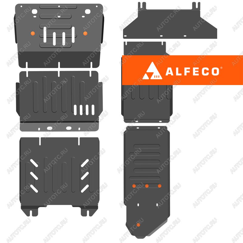 51 999 р. Защита картер, КПП, РК, топливный бак (6 частей) (V-2,0 AT; 2,0TD AT 4WD) ALFECO  Haval H9 (2017-2019) 1-ый рестайлинг (алюминий)  с доставкой в г. Набережные‑Челны